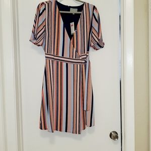 Skies Are Blue side wrap, striped dress